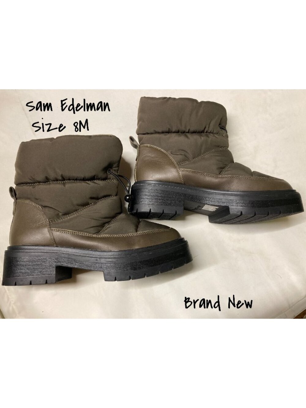 Brand New Sam Edelman Lakyn Women's Puffer Boots Size 8M - Stylish & Warm